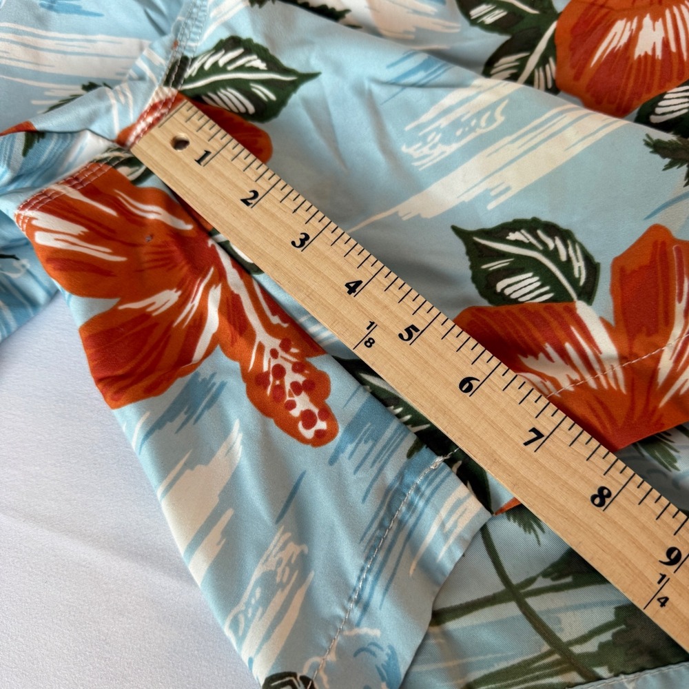 Caribbean Joe Mens XXL Swim Trunks Blue Hibiscus Surfer Cargo Board Shorts - Picture 7 of 9